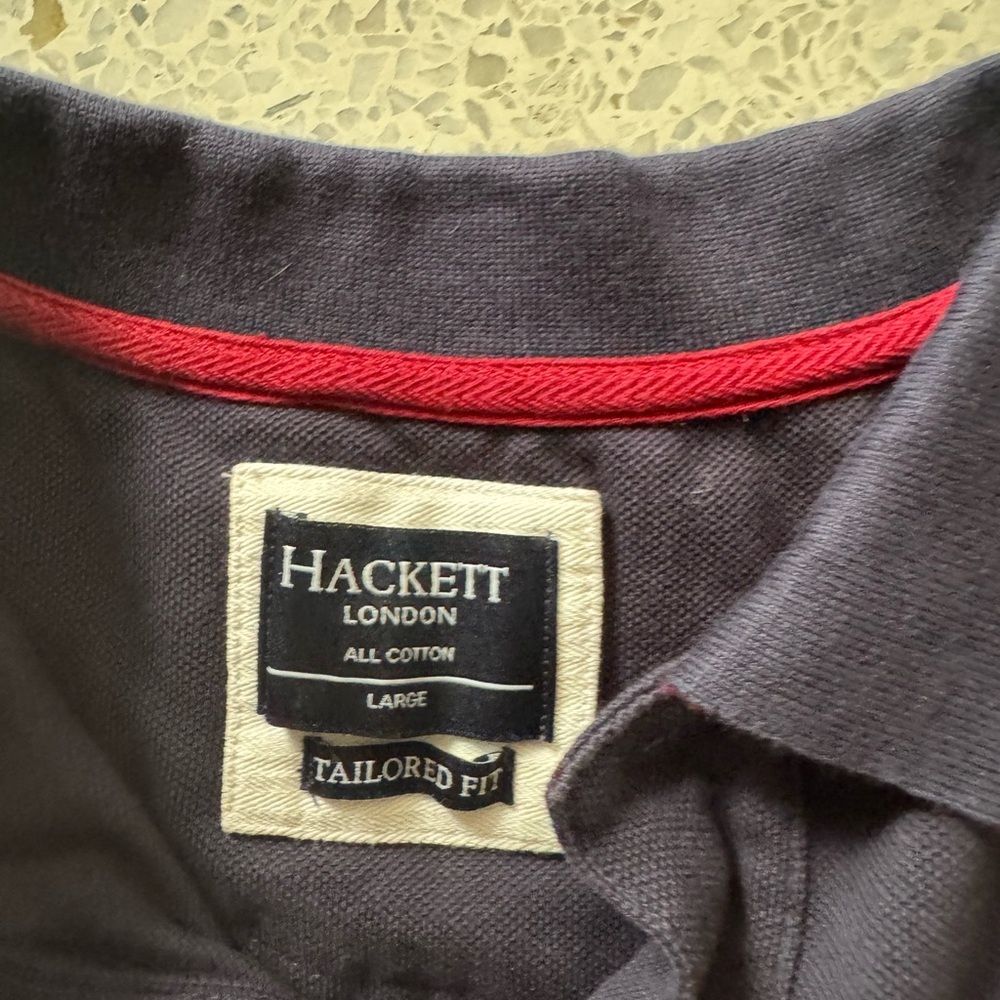 Hackett Dark Gray Polo Shirt with Red Trim
